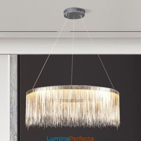 Candelabru rotund de lux cu pandantiv cu ciucuri Candelabru rotund de lux cu pandantiv cu ciucuri