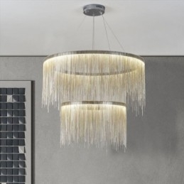 Candelabru rotund de lux cu pandantiv cu ciucuri