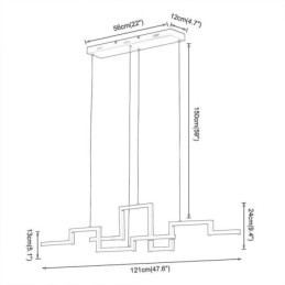 Candelabru modern din acrilic negru