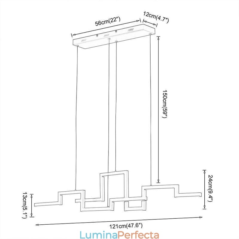 Candelabru modern din acrilic negru
