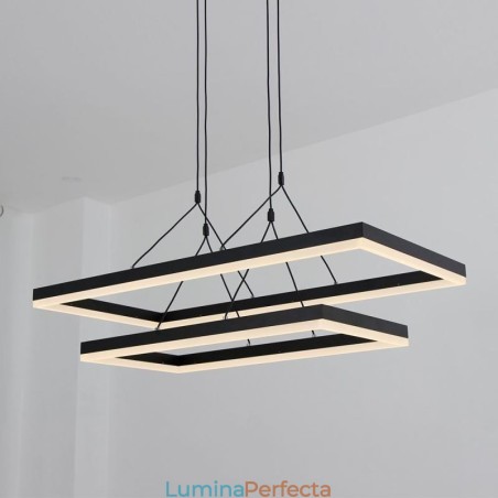 Candelabru din acrilic negru cu cadru modern Candelabru din acrilic negru cu cadru modern