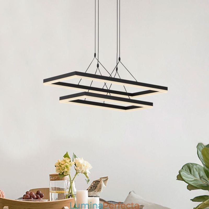 Candelabru din acrilic negru cu cadru modern