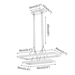 Candelabru din acrilic negru cu cadru modern