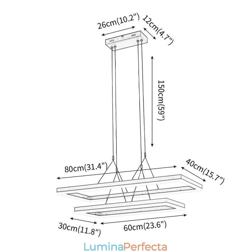 Candelabru din acrilic negru cu cadru modern