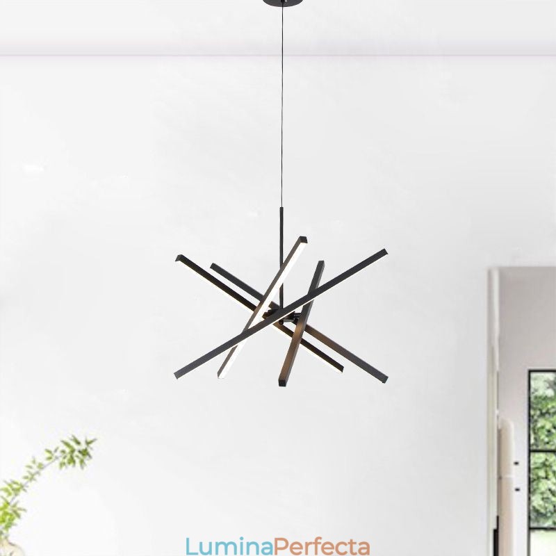 Lampă suspendată modernă Lampă de tavan cu bandă neagră reglabilă