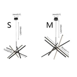Lampă suspendată modernă Lampă de tavan cu bandă neagră reglabilă