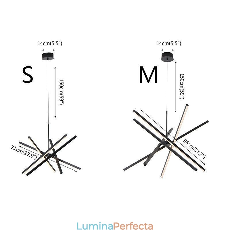 Lampă suspendată modernă Lampă de tavan cu bandă neagră reglabilă