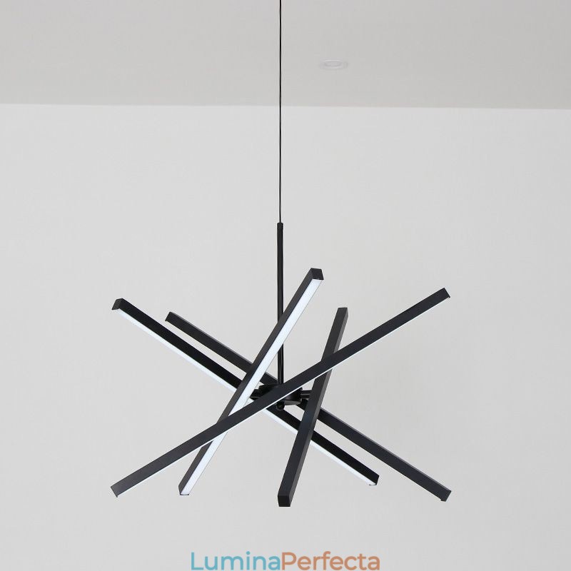 Lampă suspendată modernă Lampă de tavan cu bandă neagră reglabilă