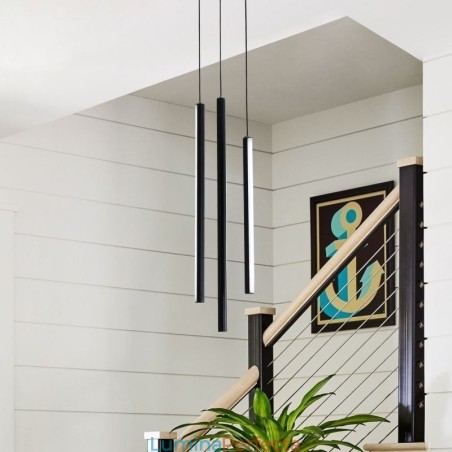 Candelabru modern cu bandă lungă suspendată clădire duplex Candelabru modern cu bandă lungă suspendată clădire duplex