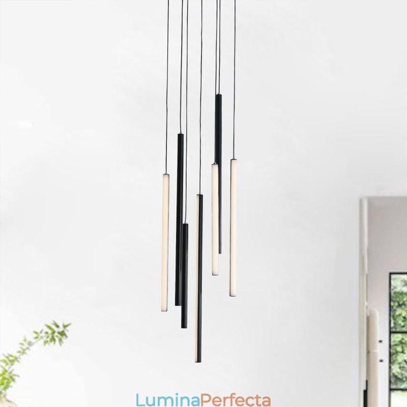 Candelabru modern cu bandă lungă suspendată clădire duplex