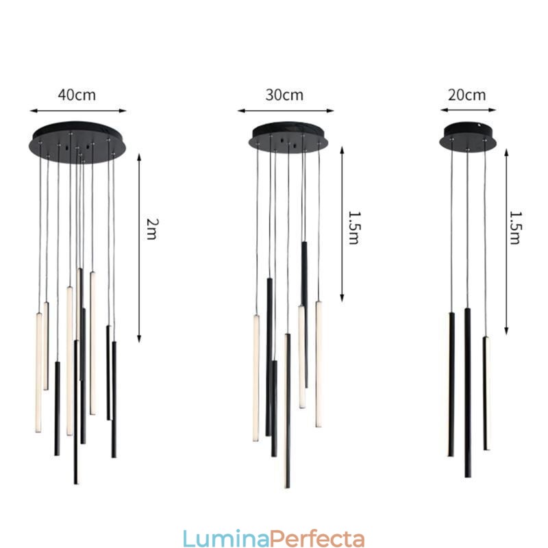 Candelabru modern cu bandă lungă suspendată clădire duplex