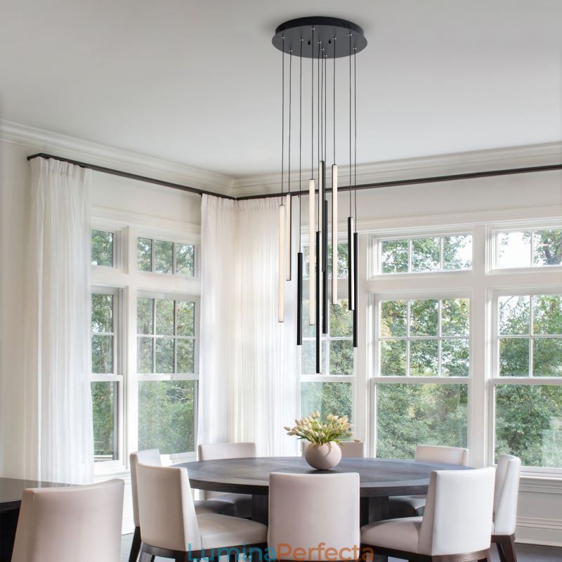 Candelabru modern cu bandă lungă suspendată clădire duplex