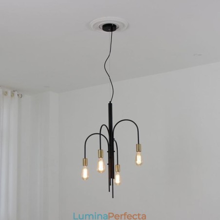Candelabru modern din fier Lampă suspendată din fier simplu