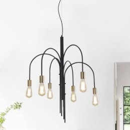 Candelabru modern din fier Lampă suspendată din fier simplu
