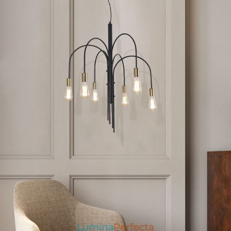 Candelabru modern din fier Lampă suspendată din fier simplu
