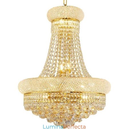 Candelabru în formă de coroană Lumină suspendată de cristal Candelabru în formă de coroană Lumină suspendată de cristal