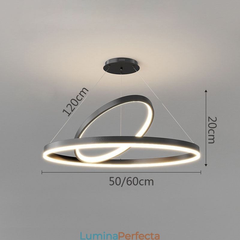 Lampă suspendată modernă, inele cerc, lampă suspendată din acril