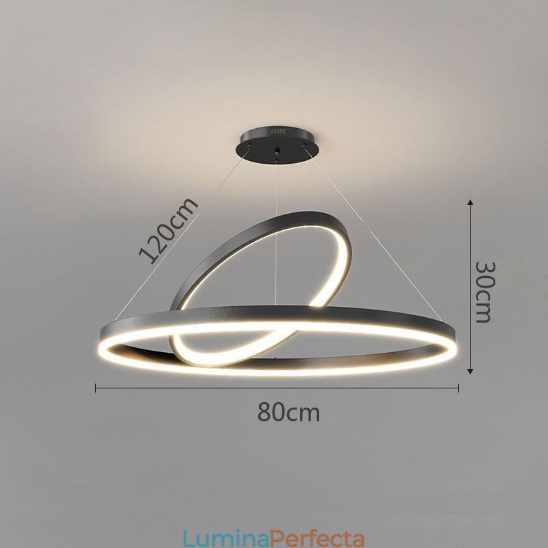 Lampă suspendată modernă, inele cerc, lampă suspendată din acril