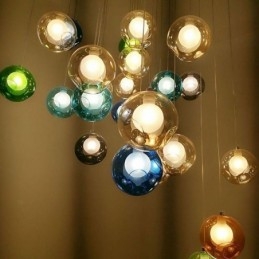 Lumină suspendată modernă cu bile de cristal Candelabru de cristal colorat (stil colorat vă rugăm să ne contactați)