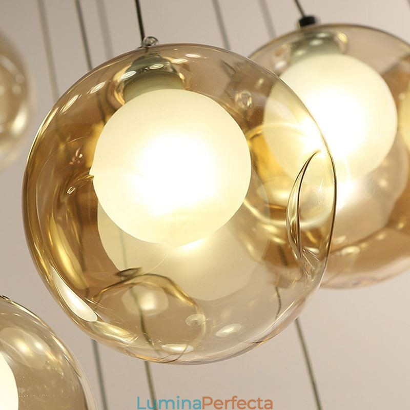 Lumină suspendată modernă cu bile de cristal Candelabru de cristal colorat (stil colorat vă rugăm să ne contactați)