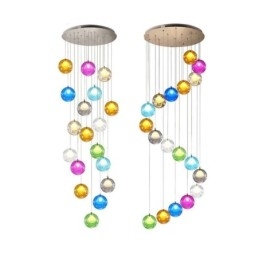 Lumină suspendată modernă cu bile de cristal Candelabru de cristal colorat (stil colorat vă rugăm să ne contactați)
