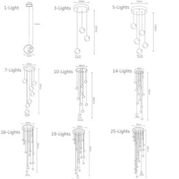 Lumină suspendată modernă cu bile de cristal Candelabru de cristal colorat (stil colorat vă rugăm să ne contactați)