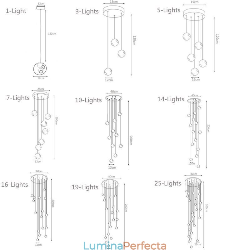 Lumină suspendată modernă cu bile de cristal Candelabru de cristal colorat (stil colorat vă rugăm să ne contactați)