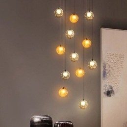 Lumină suspendată modernă cu bile de cristal Candelabru de cristal colorat (stil colorat vă rugăm să ne contactați)