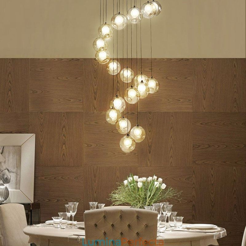 Lumină suspendată modernă cu bile de cristal Candelabru de cristal colorat (stil colorat vă rugăm să ne contactați)