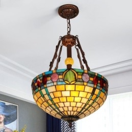 Lampă suspendată cu vitraliu Lampă decorativă suspendată