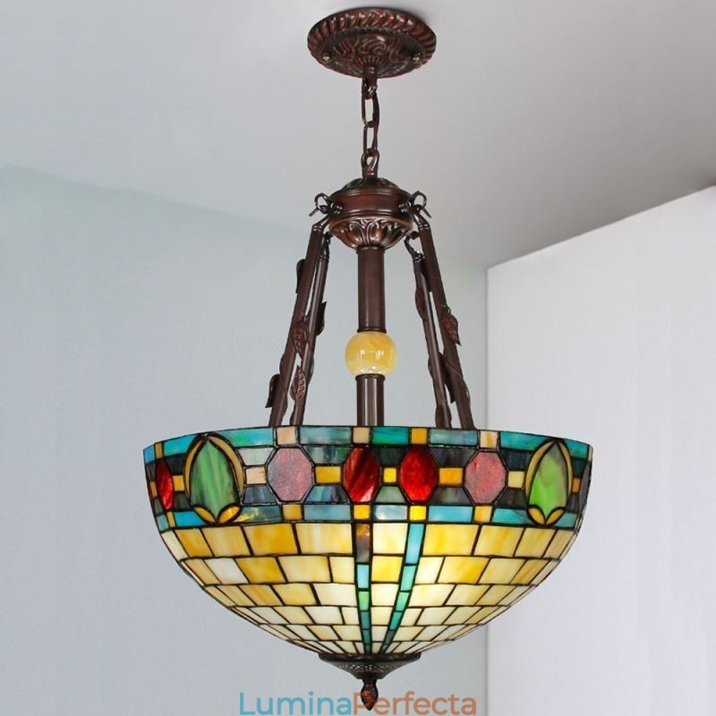 Lampă suspendată cu vitraliu Lampă decorativă suspendată