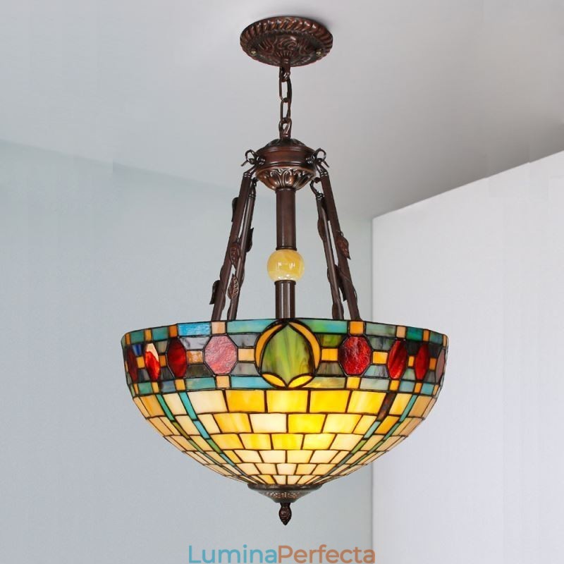 Lampă suspendată cu vitraliu Lampă decorativă suspendată
