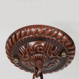 Lampă suspendată din vitraliu Lampă suspendată de epocă