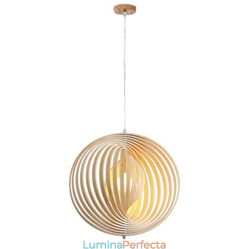 Candelabru modern cu bile rotunde Lampă suspendată din lemn de tijol