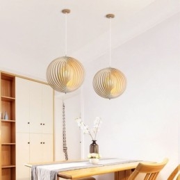 Candelabru modern cu bile rotunde Lampă suspendată din lemn de tijol