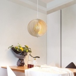 Candelabru modern cu bile rotunde Lampă suspendată din lemn de tijol