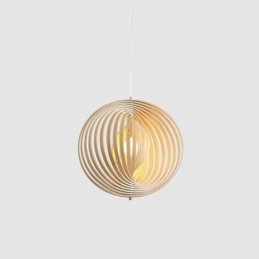 Candelabru modern cu bile rotunde Lampă suspendată din lemn de tijol