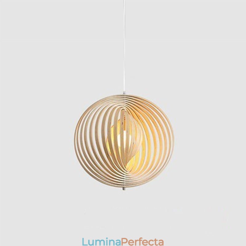 Candelabru modern cu bile rotunde Lampă suspendată din lemn de tijol