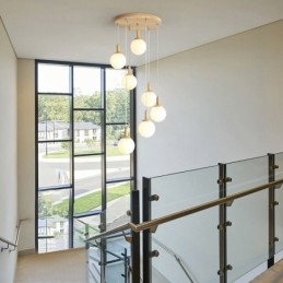 Lampă suspendată din lemn japonez Lampă nordică din sticlă