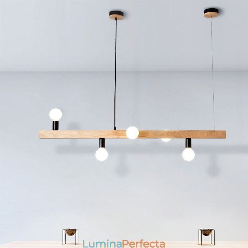 Candelabru japonez din lemn cu pandantiv Molecule