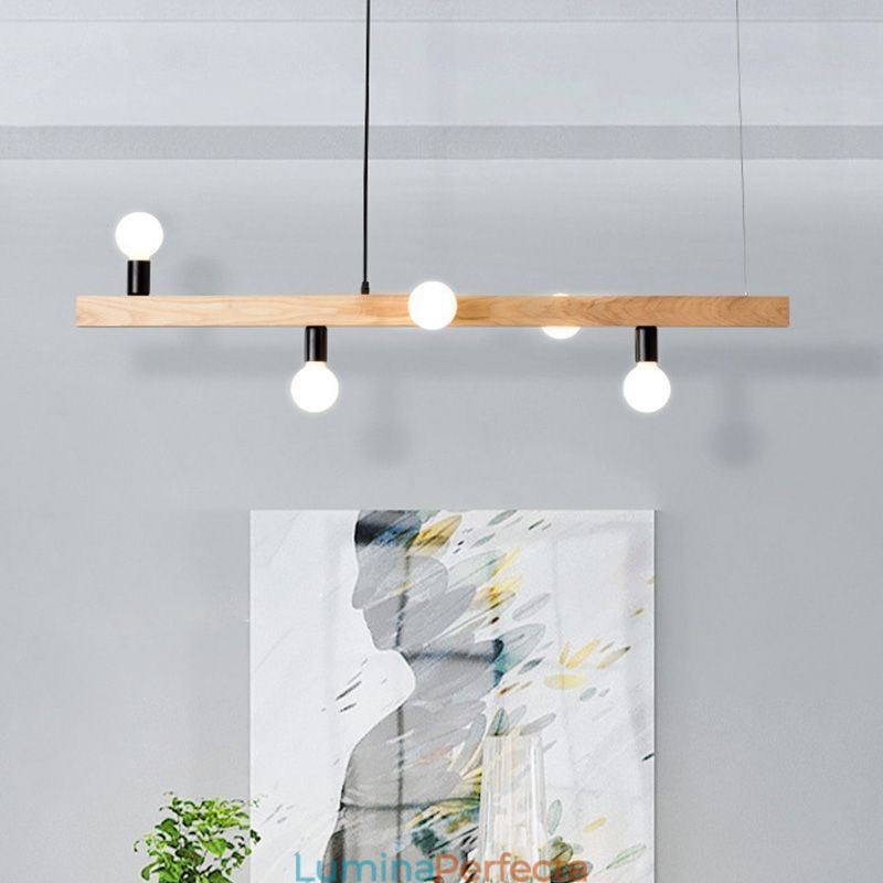 Candelabru japonez din lemn cu pandantiv Molecule
