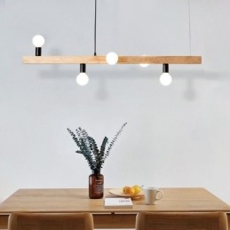 Candelabru japonez din lemn cu pandantiv Molecule