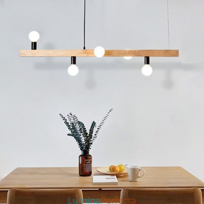 Candelabru japonez din lemn cu pandantiv Molecule