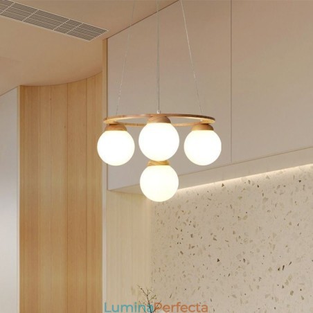 Candelabru din lemn japonez Molecule Pendant Candelabru din lemn japonez Molecule Pendant