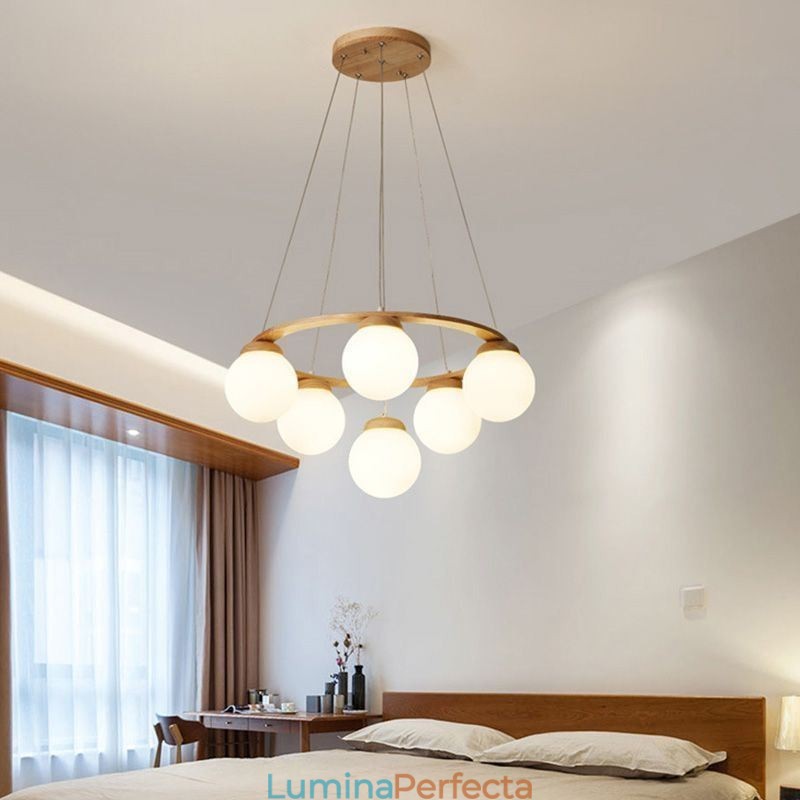 Candelabru din lemn japonez Molecule Pendant