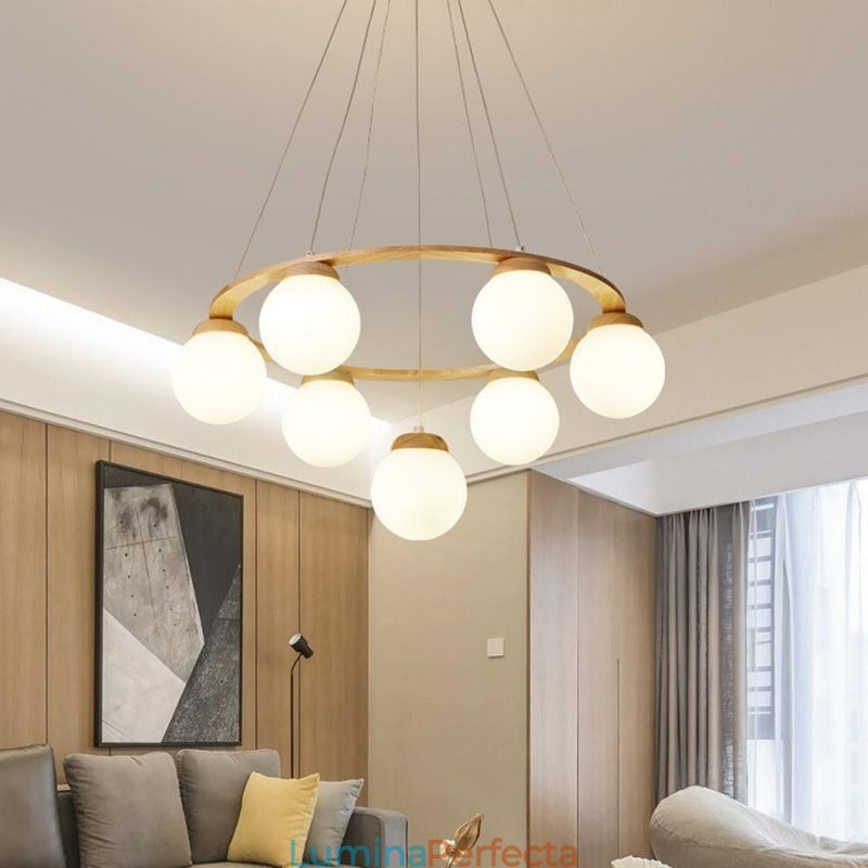 Candelabru din lemn japonez Molecule Pendant