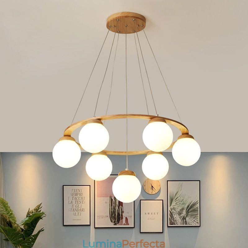 Candelabru din lemn japonez Molecule Pendant