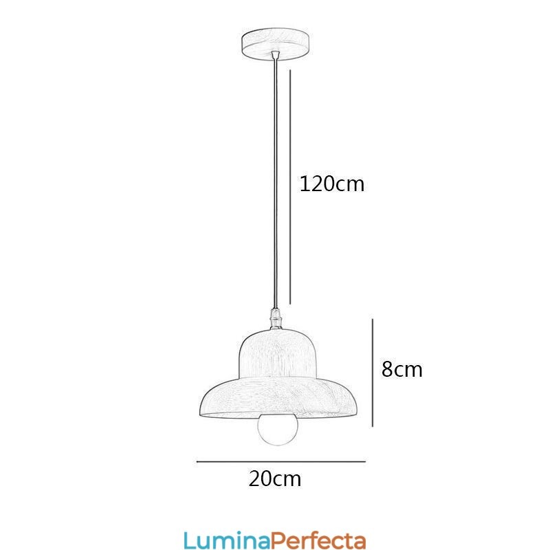 Lampă suspendată din lemn japonez. Lampă suspendată cu pălărie