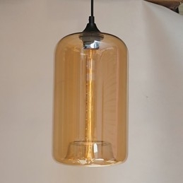 Pandantiv cu design sticle, pictură minimalistă de fier cu 1 lumină