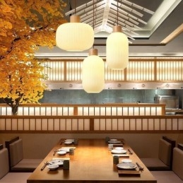 Lampă suspendată din lemn japonez Lanternă din sticlă